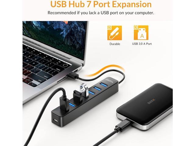 USB Hub, iDsonix USB Splitter Hub 7 Ports Portable Hub USB Hub Multi Port USB Expansion Hub Extension Extender for Laptop, iMac, Surface Pro, XPS,...
