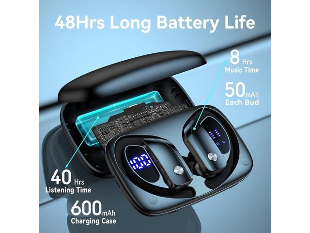 bmani Wireless Earbuds Bluetooth Headphones 48hrs Play Back Sport Earphones with LED Display Over-Ear Buds with Earhooks Built-in Mic Headset for...