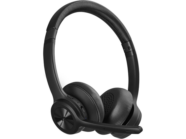 EKVANBEL Bluetooth Headset V5.2, Wireless Headphones with Noise Cancelling Microphone, On Ear Wireless Headset for Cell Phones Laptop Computer