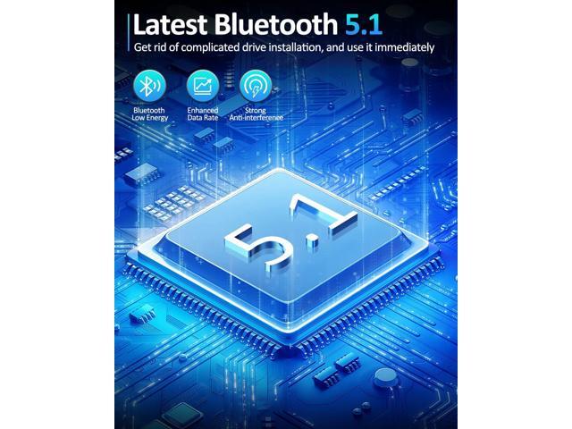 USB Bluetooth Adapter for PC 5.1, Long Range Bluetooth USB Adapter for Windows 11/10,492FT/150M Bluetooth Dongle 5.1 EDR,Plug & Play for Desktop,...