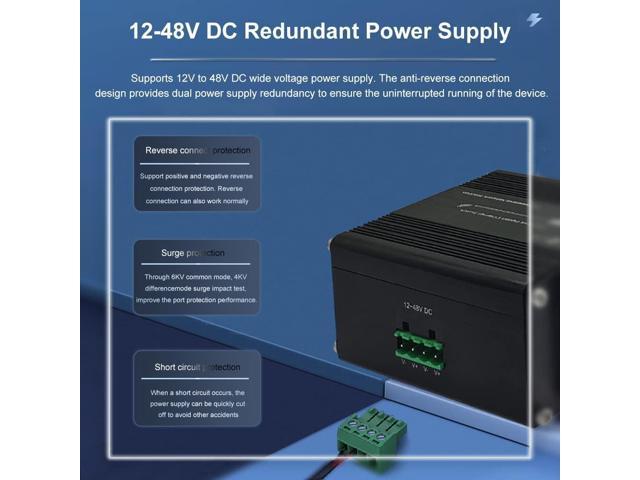 Mini Industrial Switch 10 Ports Gigabit Switch Hardened 10 Port RJ45 10/100/1000Mbps Ethernet Switch Din Rail Mount Outdoor Ethernet Switch,...