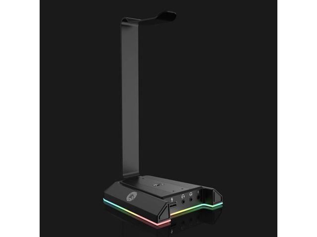 Headset Stand, Headsets Holder with 7.1 Surround Sound & RGB Light, Gaming Headset Stand with USB & 3.5mm Port, Headphone Stand Perfect Gaming...