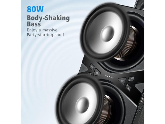 Bluetooth Speakers, Wireless TWS Portable Speaker with Lights,100dB Loud Subwoofer 80w(Peak) Stereo Sound, Bassup Technology, Long Playtime for...