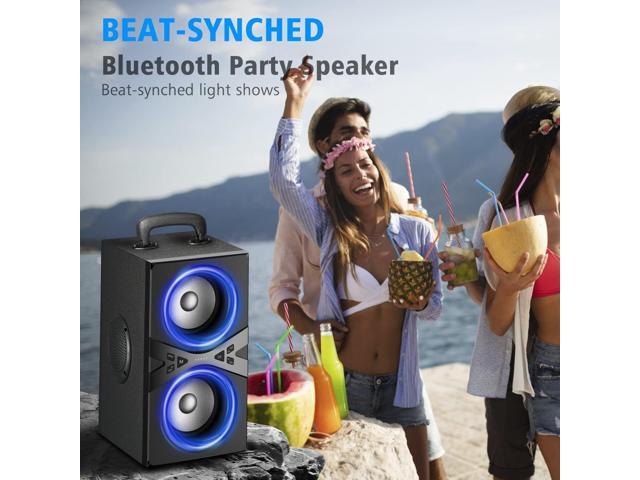 Bluetooth Speakers, Wireless TWS Portable Speaker with Lights,100dB Loud Subwoofer 80w(Peak) Stereo Sound, Bassup Technology, Long Playtime for...