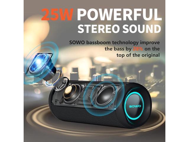 Wireless Portable Speaker,IPX7 Waterproof Bluetooth Speaker, 25W Loud Stereo Sound, Bassboom Technology, TWS Pairing, Built-in Mic, 16H Playtime...