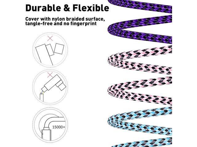 iPhone Charger Cord Lightning Cable 10ft 3Pack iPhone Charging Cable Long iPhone Charger Cord 10ft [Apple Certified] Nylon Braided Fast Charging...