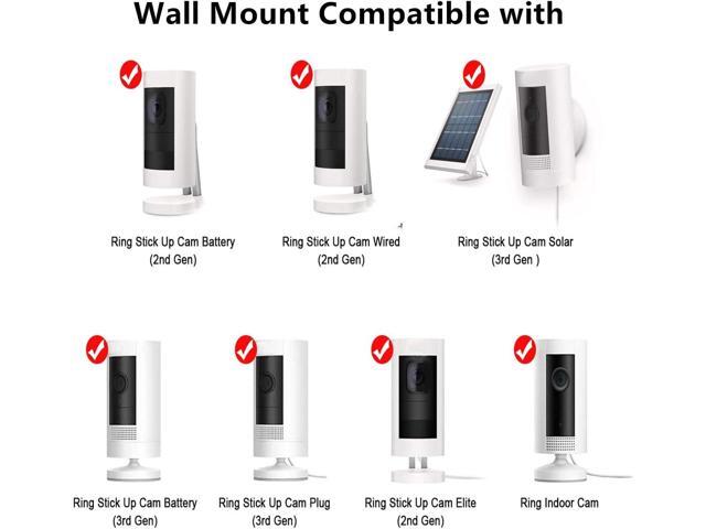 4 Pack Adhesive Wall Mount Compatible with Ring Stick Up Cam Wired/Battery and Ring Indoor Cam(1st Gen) Camera,360 Degree Adjustable Mounting Bracket