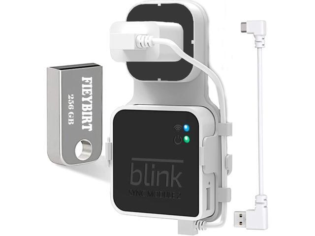 256GB Blink USB Flash Drive and Sync Module 2 Mount, Space Saving and Easy Move Mount Bracket Holder for Blink Outdoor Indoor Security System