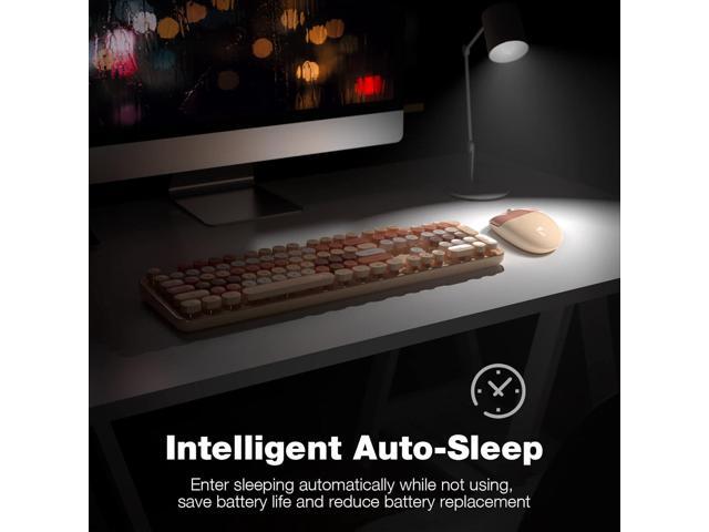 MOFII Wireless Keyboard and Mouse Combo,2.4GHz Retro Full-Size Wireless Keyboard with Number Pad and Cute Wireless Mouse for Computer PC Desktops...