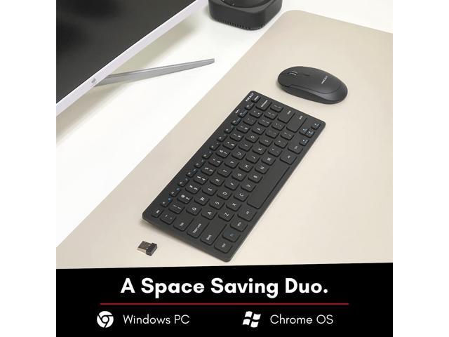 Macally Small Wireless Keyboard and Mouse Combo for PC - an Essential Work Duo - 2.4G - 78 Compact Key Cordless Mouse and Keyboard Combo with Mini...