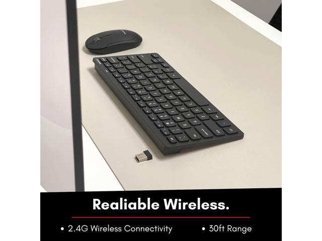 Macally Small Wireless Keyboard and Mouse Combo for PC - an Essential Work Duo - 2.4G - 78 Compact Key Cordless Mouse and Keyboard Combo with Mini...