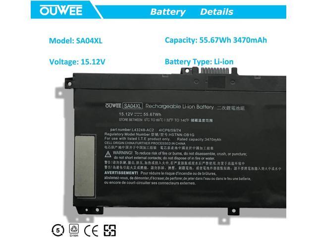 OUWEE SA04XL Laptop Battery Compatible with HP Envy X360 15-DR 15-DR0010TX Series Notebook HSTNN-OB1F HSTNN-OB1G HSTNN-UB7U L43248-541 L43248-AC1...