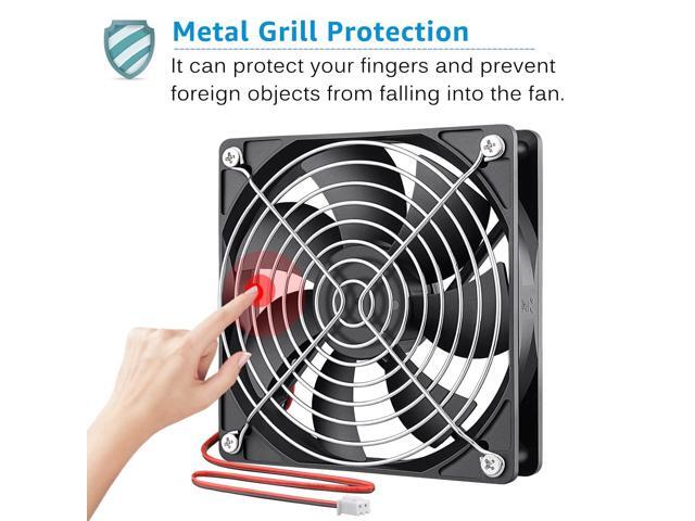 GDSTIME Dual Ball Bearings 120mm x 120mm x 25mm 5 inch 12v Brushless DC Cooling Exhaust Fan, For Desktop