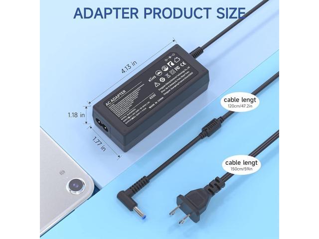 45W Laptop Charger Compatible with HP Spectre Pavilion Stream X360 and More Blue Tip Adapter Replacement (4.5mm×3.0mm)