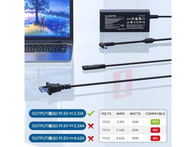 45W Laptop Charger Compatible with HP Spectre Pavilion Stream X360 and More Blue Tip Adapter Replacement (4.5mm×3.0mm)
