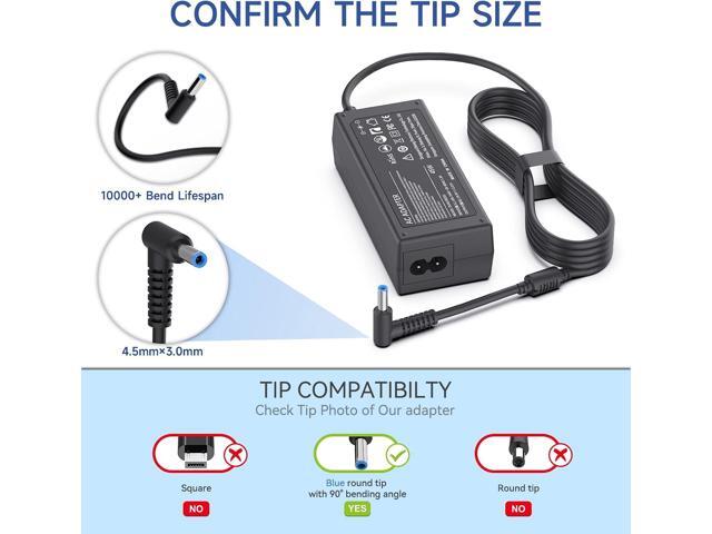 45W Laptop Charger Compatible with HP Spectre Pavilion Stream X360 and More Blue Tip Adapter Replacement (4.5mm×3.0mm)