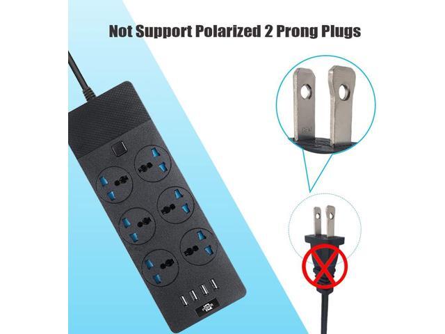 Universal Power Strip, Jumpso 6ft Extension Cord with Multiple Outlets, 110-240v, 3000w Power Strip with USB Ports European Travel Plug Adapter...