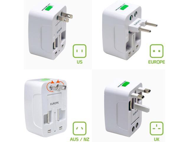 Portable Worldwide Universal Power Adapter All in One International Out of Country Travel Wall Charger Plug for Wall Plug Input in USA EU UK France...