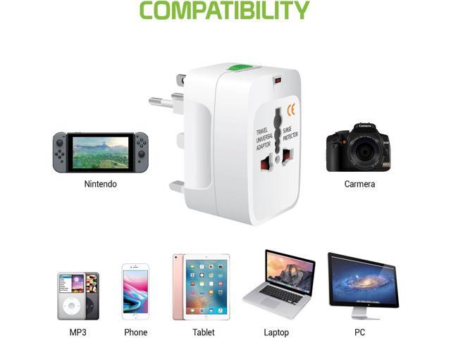 Portable Worldwide Universal Power Adapter All in One International Out of Country Travel Wall Charger Plug for Wall Plug Input in USA EU UK France...