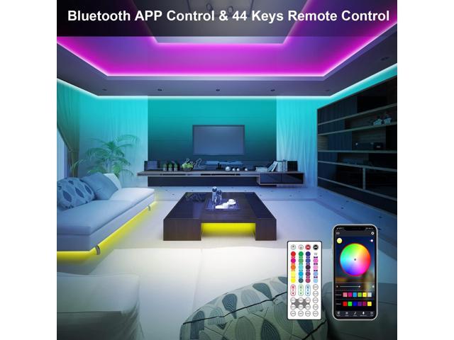 maylit 50FT Bluetooth LED Strip Lights with App Control Remote, 5050 RGB LED Lights for Bedroom, Ultra Long Music Sync Color Changing LED Light...