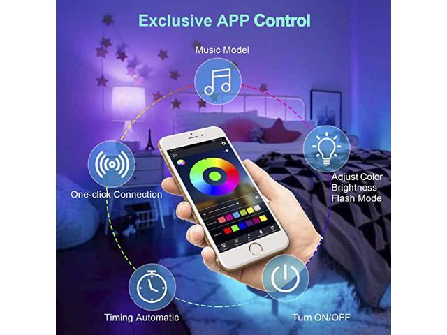 TV Led Backlight, ViLSOM 8.2ft Bluetooth App and Remote Control Led Lights for TV PC 32-60inch, Music Sync USB Led Strip Lights for TV Ambient,...