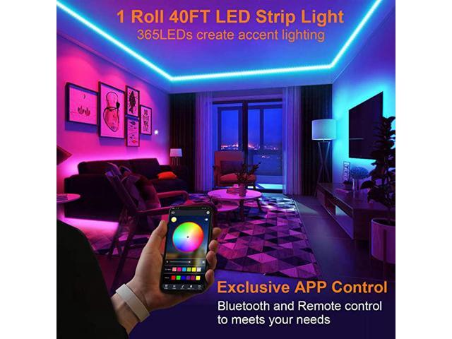 40FT Led Strip Lights, ViLSOM Smart APP and Remote Control Music Sync Led Lights for Bedroom, Room, Ceiling, Party, Home Decoration with SMD...