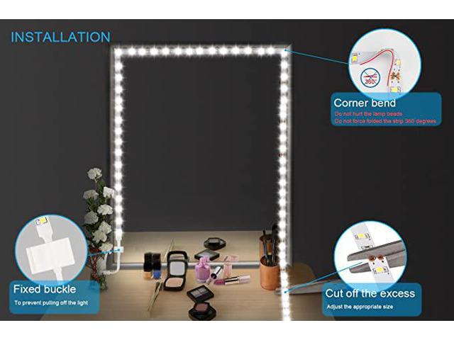 Led Vanity Mirror Lights Kit,ViLSOM 13ft/4M 240 LEDs Make-up Vanity Mirror Light for Vanity Makeup Table Set with Dimmer and Power Supply,Mirror...