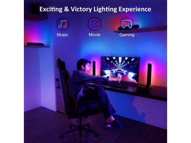 Maylit Smart Light Bars 2 Packs, Smart LED Lights with 12 Scene Modes and Music Modes, Bluetooth Color Light Bar for Entertainment, PC, TV, Room...