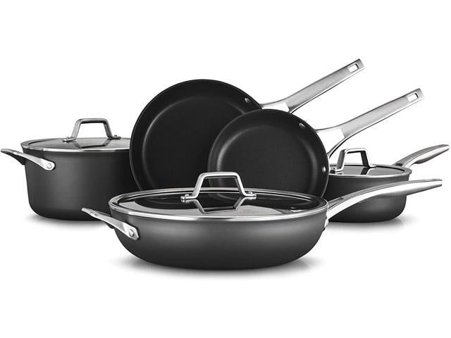 UPC 016853074747 product image for Calphalon Premier Hard-Anodized Nonstick 8-Piece Cookware Set Black 2029617 | upcitemdb.com