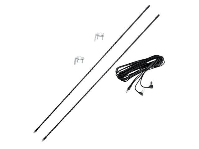 RoadPro RPPS-24KB 4' Platinum Series Dual Mirror Mount CB Antenna Kit, 1000W Black