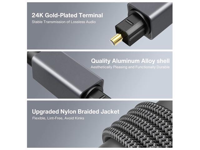 Toslink cable, optical audio cable 10 feet short fiber optic cable for soundbars (Toslink to Toslink, digital S/PDIF cable, stereo...