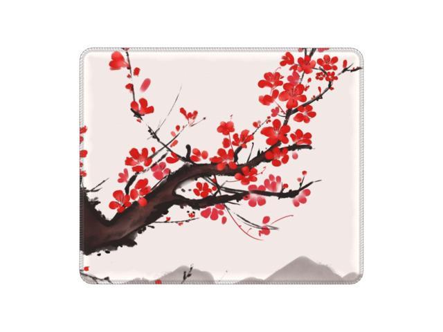 Cherry Blossom Japanese Style Mouse Pad Non-Slip Rubber Base Gamer Mousepad Accessories Sakura Floral Flowers Office Laptop Mat