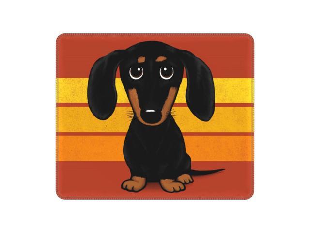 Dachshund Dog Computer Mouse Pad Soft Mousepad with Stitched Edges Anti-Slip Rubber Badger Wiener Sausage Mouse Mat for Gaming