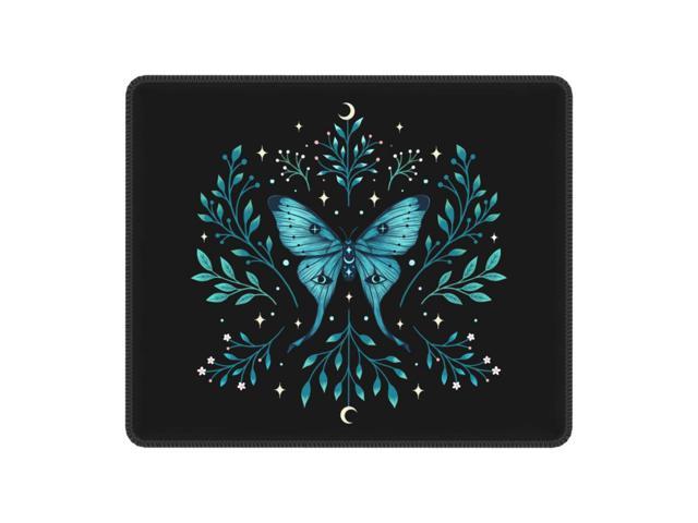 Mystical Moon Moth Mouse Pad Square Non-Slip Rubber Mousepad Gothic Witch Occult Witchcraft Gaming Desk Computer Pads Mouse Mat
