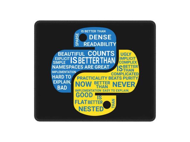 Python Programmers Computer Mouse Pad Soft Mousepad Non-Slip Rubber Programming Developer Coder Mouse Mat Pads for Gamer
