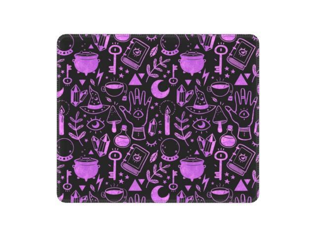Witchy Things Mouse Pad Anti-Slip Rubber Mousepad with Durable Stitched Edges for Gaming Computer PC Halloween Witch Mouse Mat