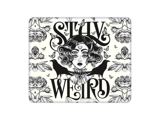 Stay Weird Gaming Mouse Pad Anti-Slip Rubber Lockedge Mousepad Office Decor Cover Halloween Witch Computer Keyboard Desk Mat