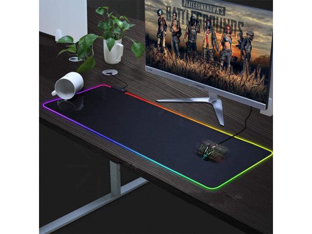 Gopa RGB Gaming Mouse Pad Large Extended Led Mouse Pad with 14 Lighting Modes Anti-Slip Rubber Base Waterproof Computer Keyboard Mouse Mat Gift for.