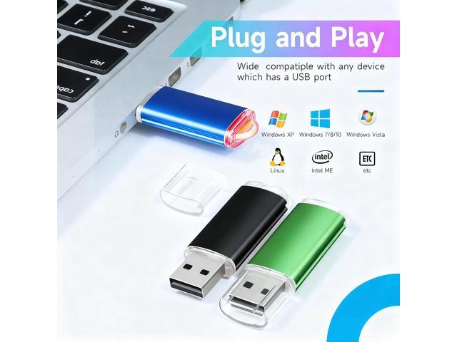 USB Flash Drive 5 Pack 2GB small capacity for bid documents flash drives for students and teachers present (5 Mixed Colors: Black Blue Green Red...