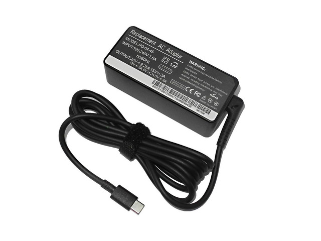 20V 2.25A 45W USB C Type C Laptop Charger Power Supply Adapter for Macbook X390 L390 YOGA X395 L490 L590