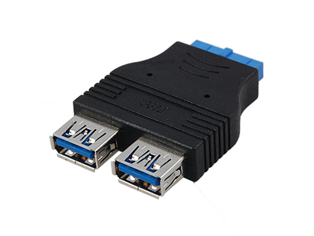 2 ports USB 3.0 A Female Port HUB Motherboard 20Pin Header Adapter Convertor Connector Female Adapter
