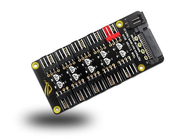 PWM Fan Hub 4 Pin Cooler Hub Extension Cable with SATA Power Supply Adapter Support 10 fans control