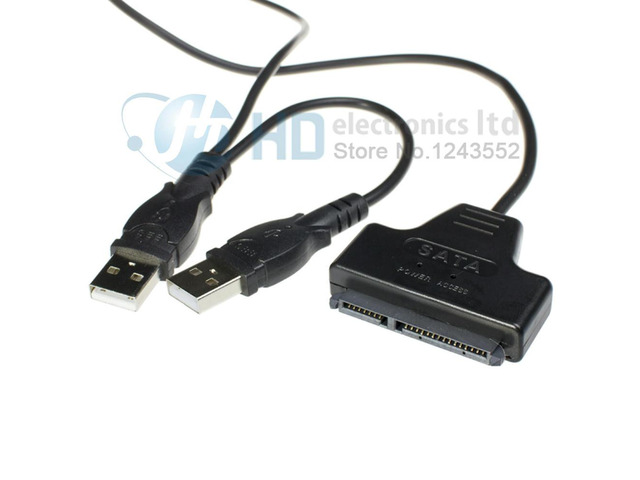 Sale! For 2.5' HDD Hard Disk Drive USB 2.0 to SATA 7+15 Pin 22Pin Adapter Cable kable,