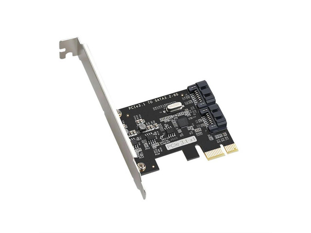 PCI-E x1 to 2 Port SATA III 6Gb/s Expansion Card with JMB582 Chipset PCI Express x1 SATA Controller Adapter Card