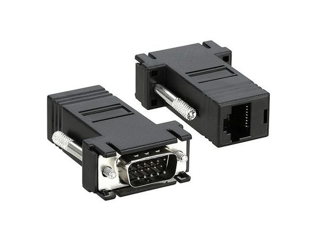 FreeShipping 10pcs VGA Extender Male to LAN CAT5 CAT6 RJ45 Network Cable Female Adapter Kit