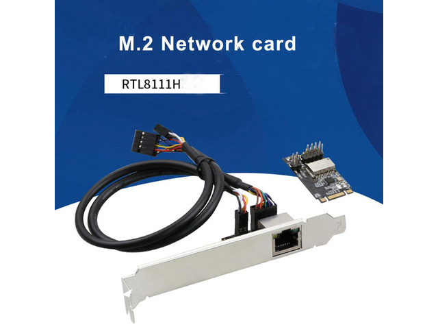 M.2 B-Key M-key to RJ45 Ethernet Network Adapter Card with RTL8111H 10/100/100Mbps lan to ngff