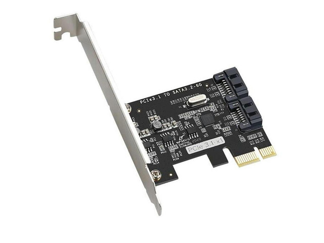 PCI-E Express SATA2 SATA2.0 3Gb/s 2 Port SATA II Expansion Card JMB362 Chipset Low Profile Bracket