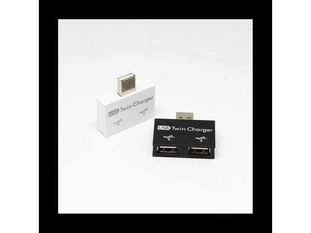 Portable Mini USB Hub To 2 Port Charger Hub Adapter USB Splitter Dual USB Charging Extender for Phone Computer Black