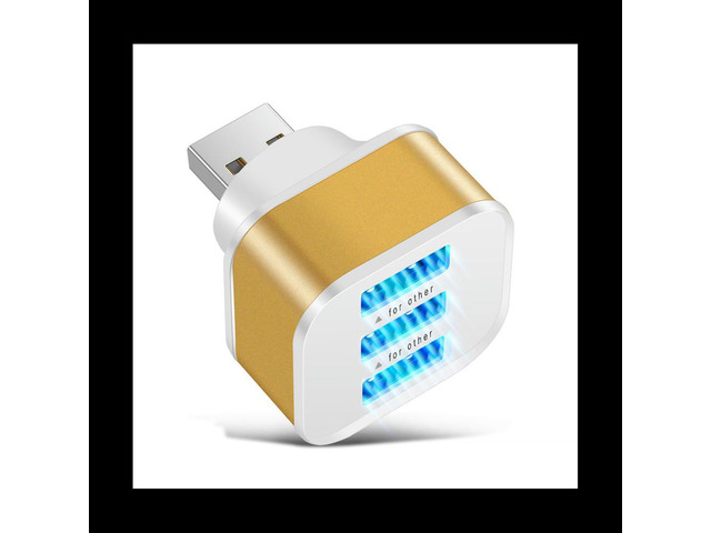 USB2.0 HUB Splitter Quick Charge 3 Ports USB Expander for Phone Tablet Laptop PC Chargers Adapter with LED Indicator-B