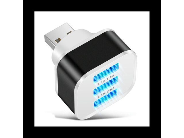 USB2.0 HUB Splitter Quick Charge 3 Ports USB Expander for Phone Tablet Laptop PC Chargers Adapter with LED Indicator-A